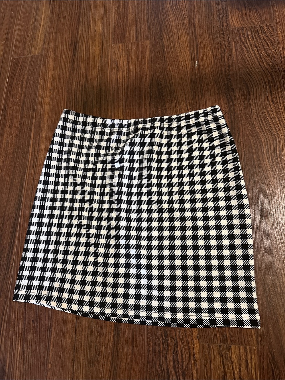Black & White Gingham Mini Skirt
